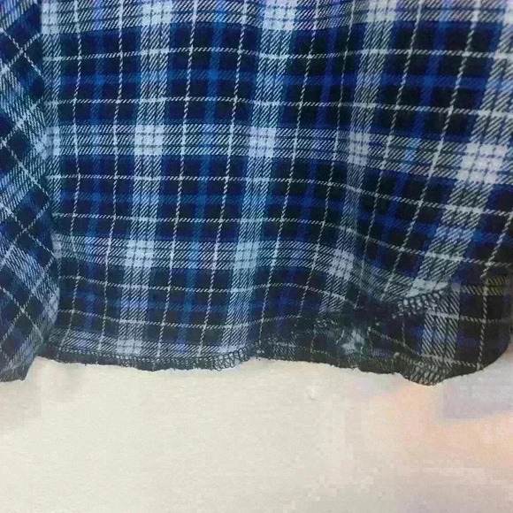 Wrangler Mens Large Long Sleeve Pearl Snap Pockets Collared Shirt Blue Plaid - Picture 5 of 6